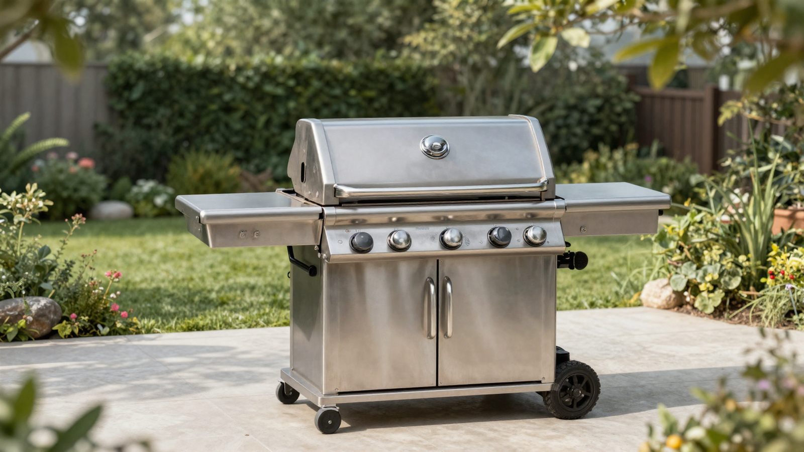 Günstiger Gasgrill auf der Terrasse